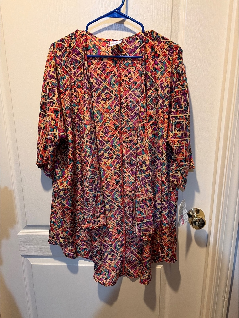 LuLaRoe Lindsay S Multi Color Patterned Kimono Cardigan